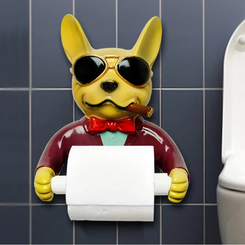 Tray Toilet Paper Holder Dog Style 2024