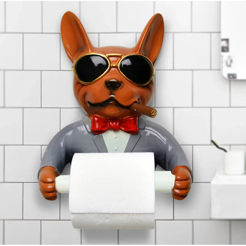 Tray Toilet Paper Holder Dog Style 2024