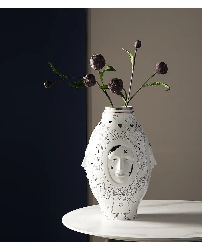 Creative Face Ceramic Vase 2024