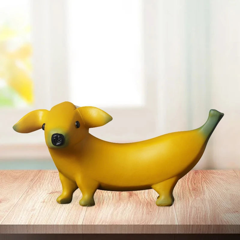 NORTHEUINS 3 Pcs/Set Resin Banana Dogs  2024