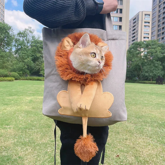 Creative Cat Carrier Bag With Lion Head 2024